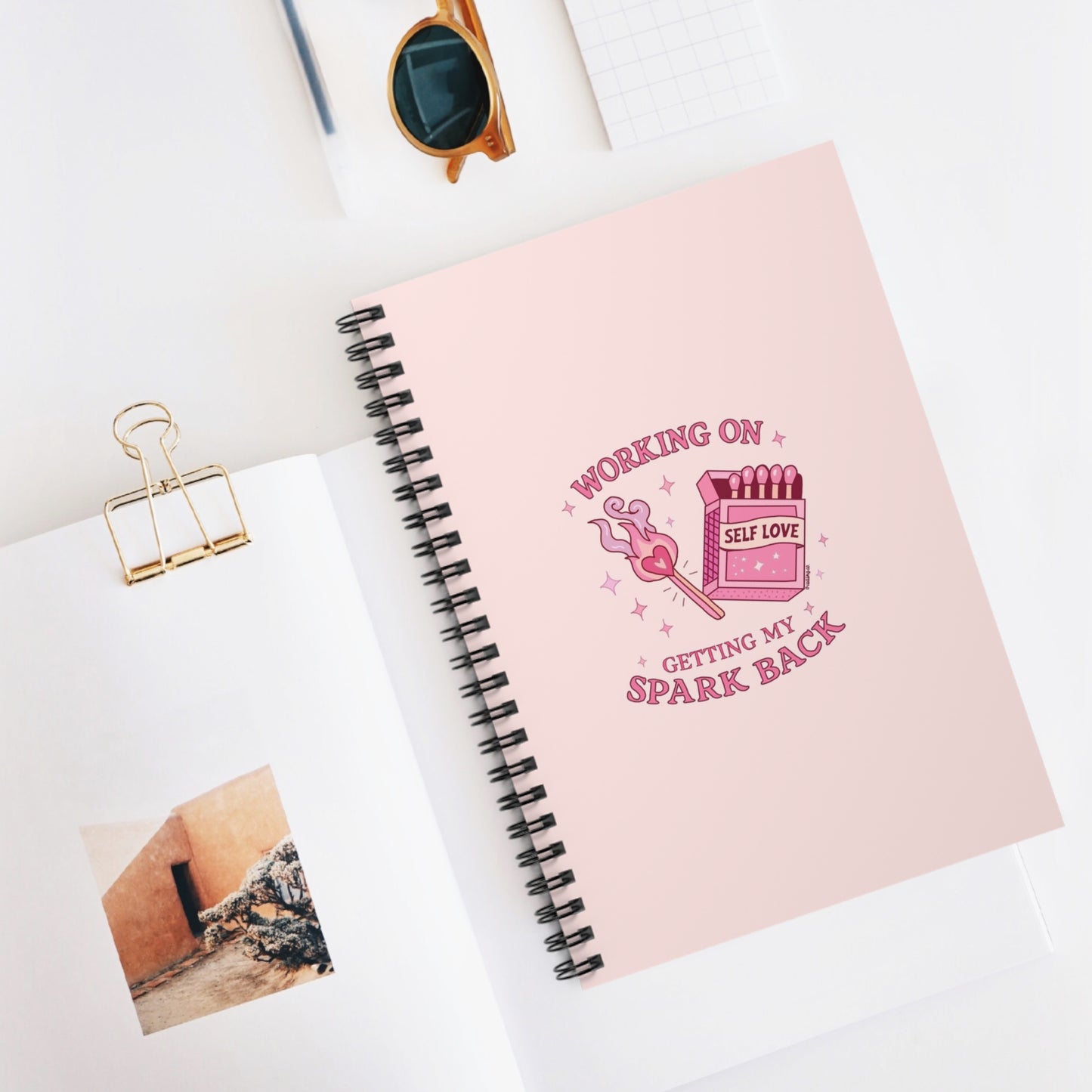 Self-Love Spiral Notebook — "Working On Getting My Spark Back" Ruled Journal