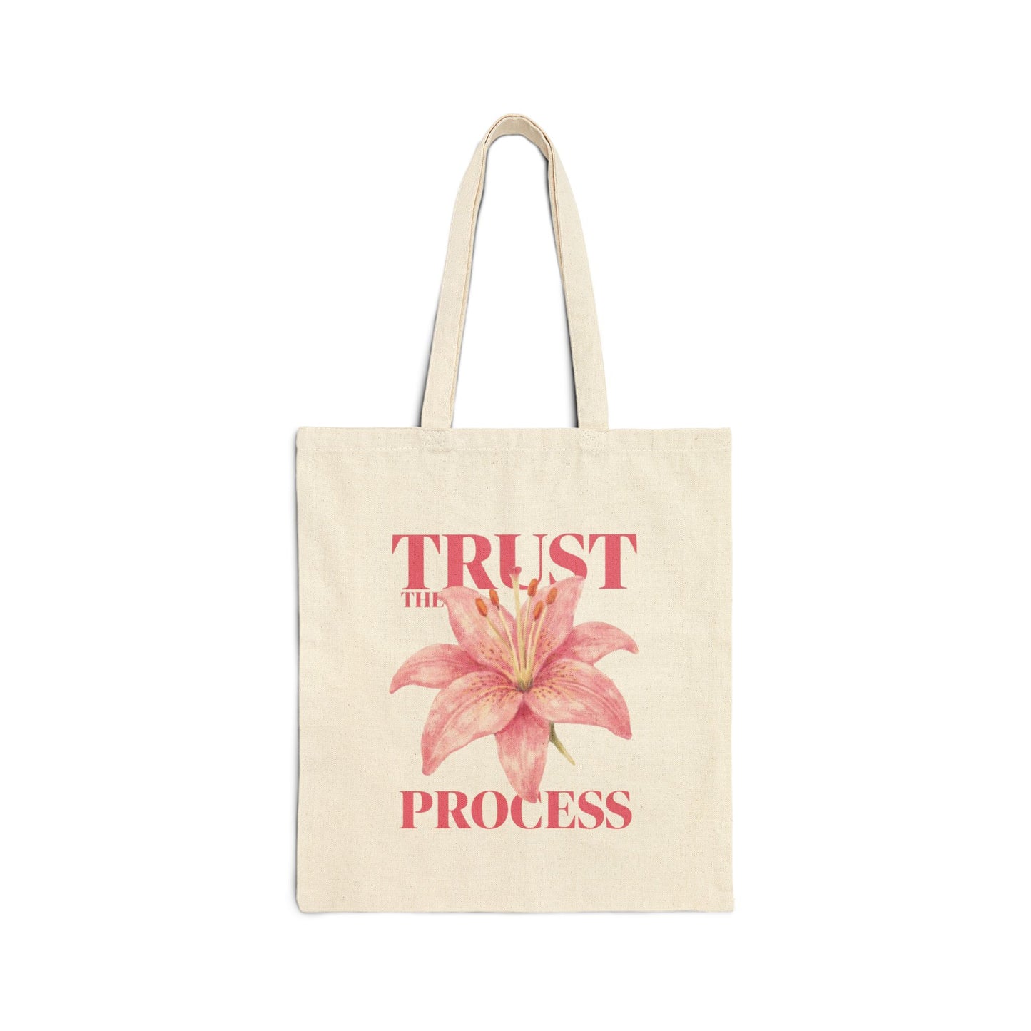 Trust the Process Floral Tote Bag – Inspirational Canvas Grocery & Everyday Tote