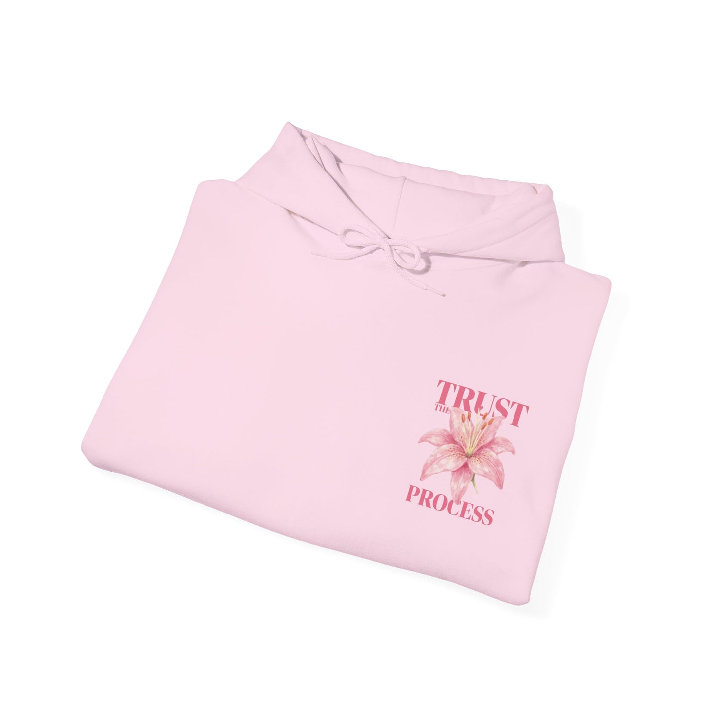 Trust The Process Floral Hoodie — Pink Lily Graphic Sweatshirt
