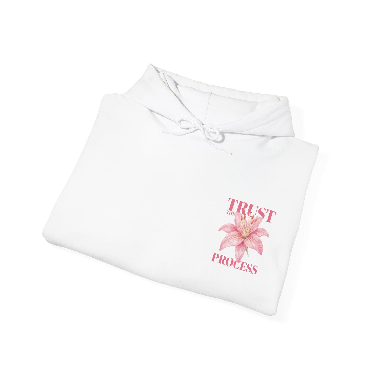 Trust The Process Floral Hoodie — Pink Lily Graphic Sweatshirt