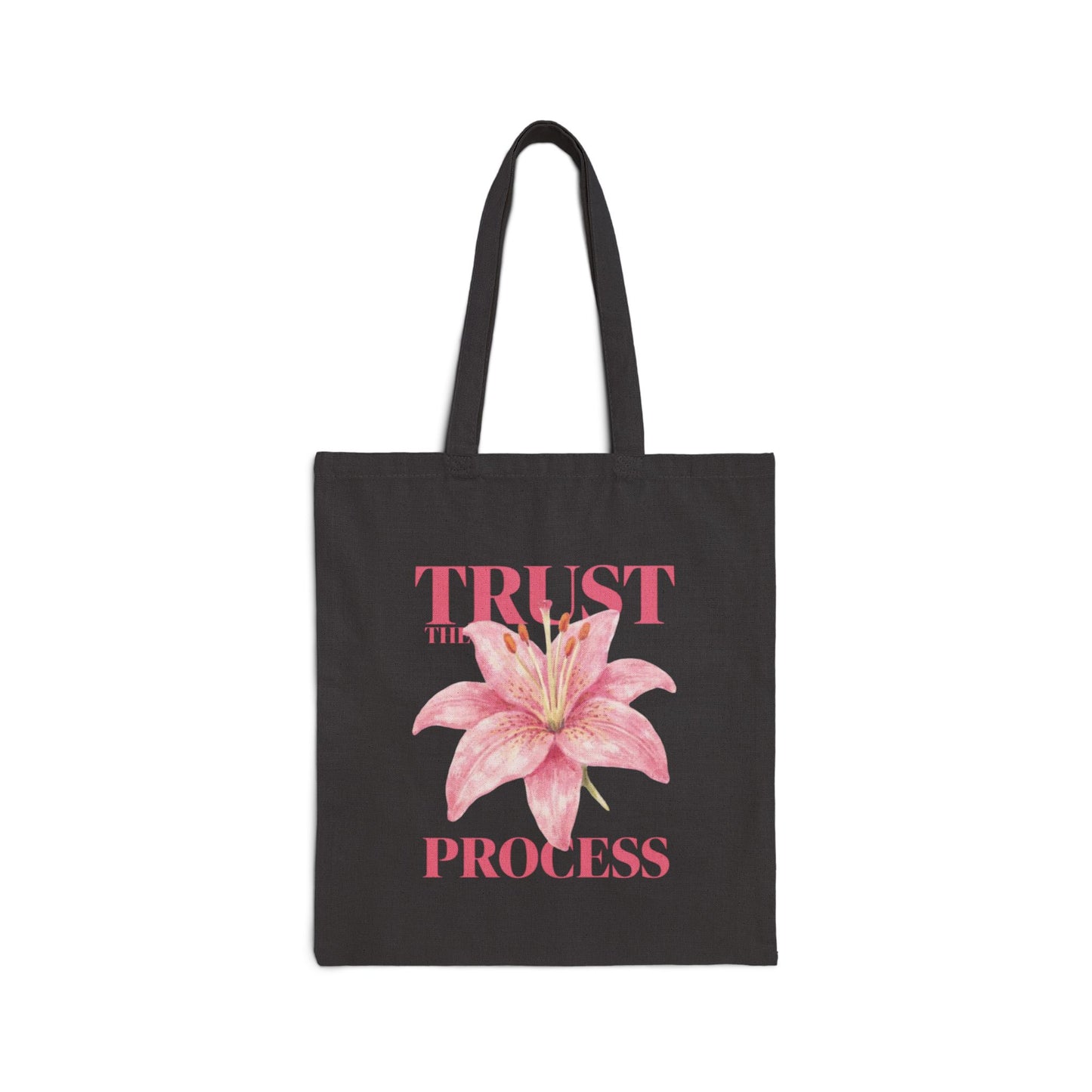 Trust the Process Floral Tote Bag – Inspirational Canvas Grocery & Everyday Tote