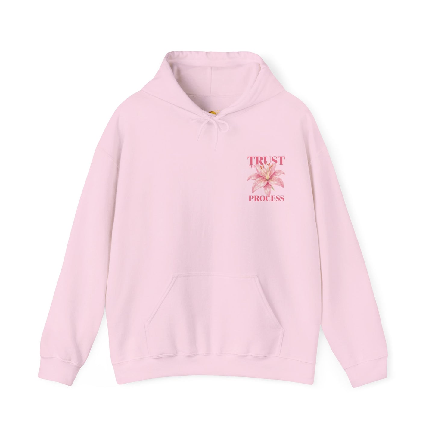 Trust The Process Floral Hoodie — Pink Lily Graphic Sweatshirt