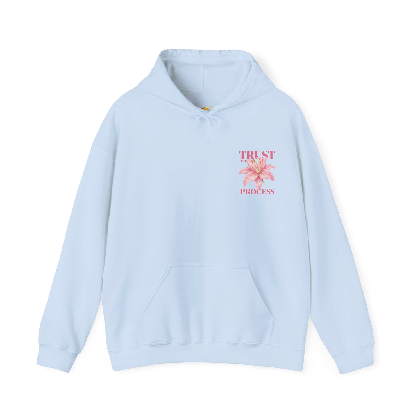 Trust The Process Floral Hoodie — Pink Lily Graphic Sweatshirt