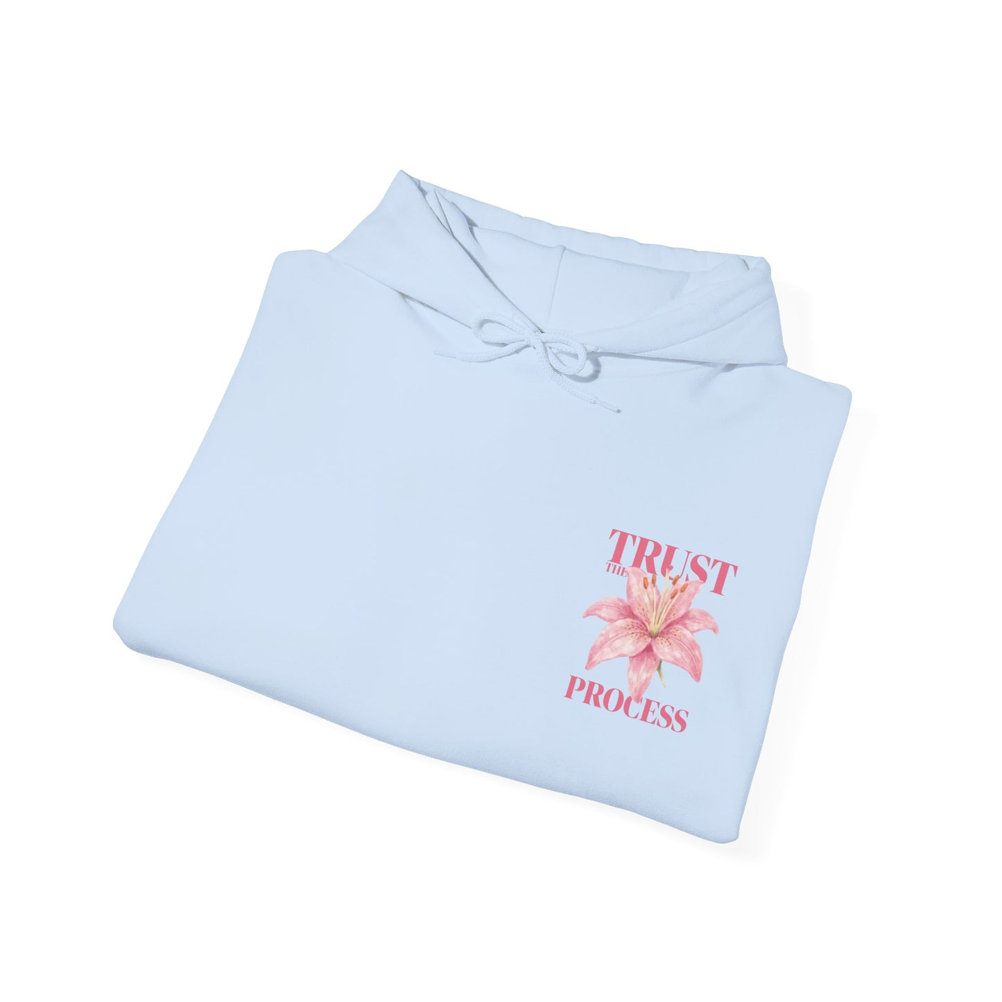 Trust The Process Floral Hoodie — Pink Lily Graphic Sweatshirt