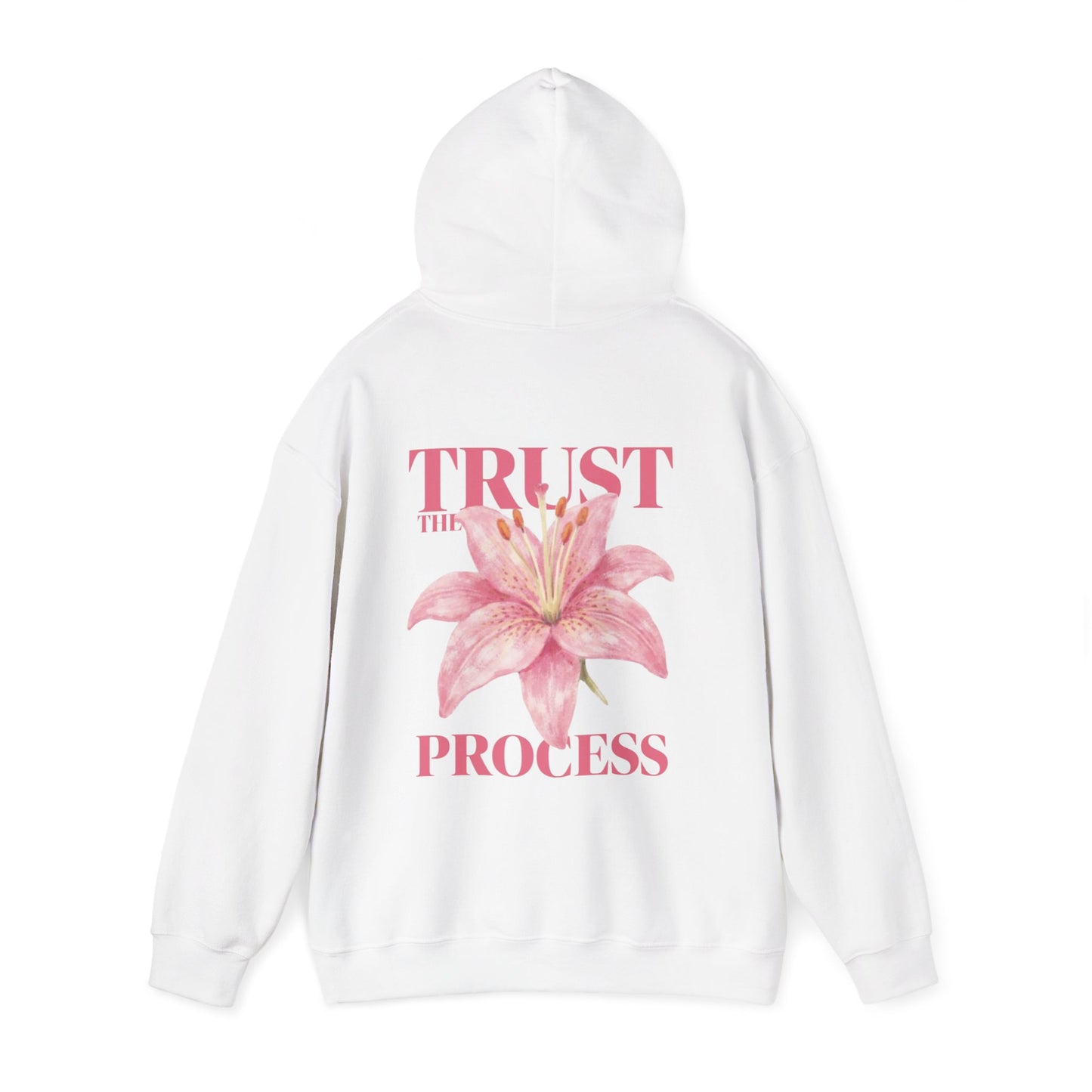 Trust The Process Floral Hoodie — Pink Lily Graphic Sweatshirt