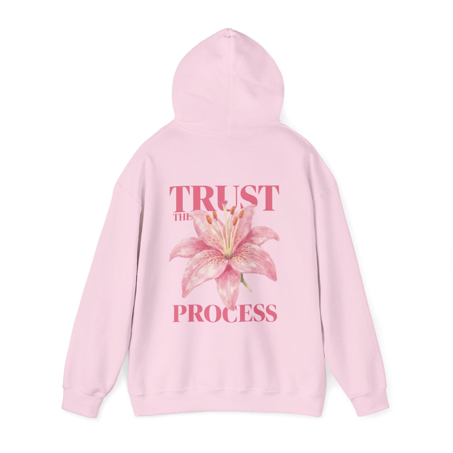 Trust The Process Floral Hoodie — Pink Lily Graphic Sweatshirt