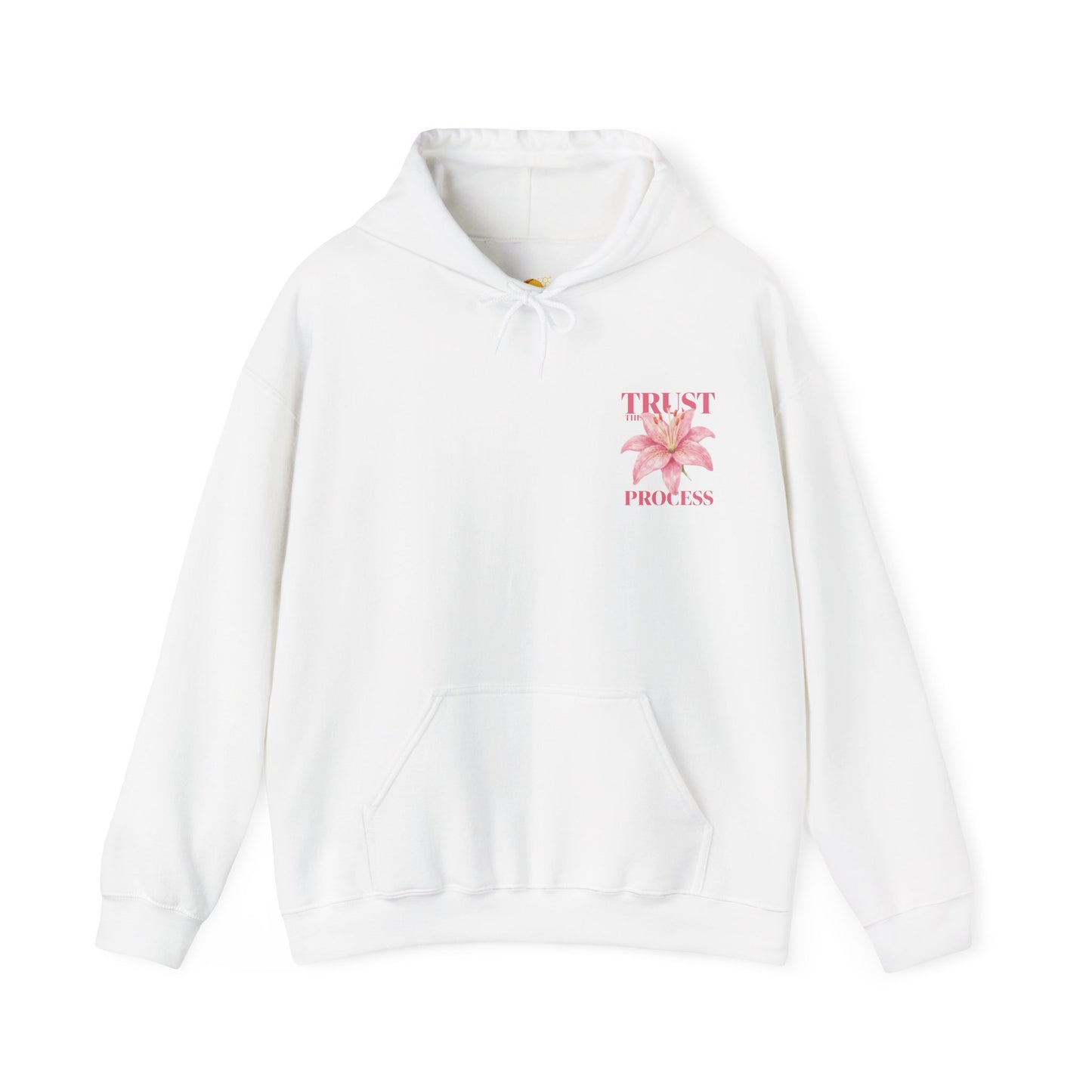 Trust The Process Floral Hoodie — Pink Lily Graphic Sweatshirt