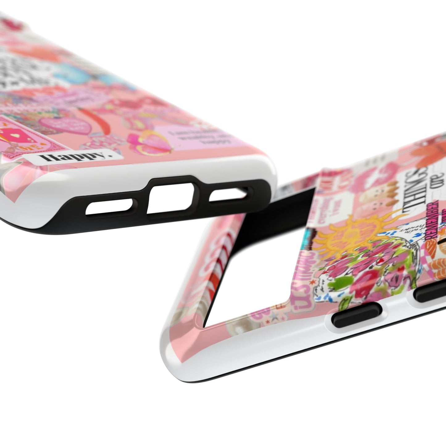Phone Case — Pink Positive Collage “Things Are Always Working Out For Me”