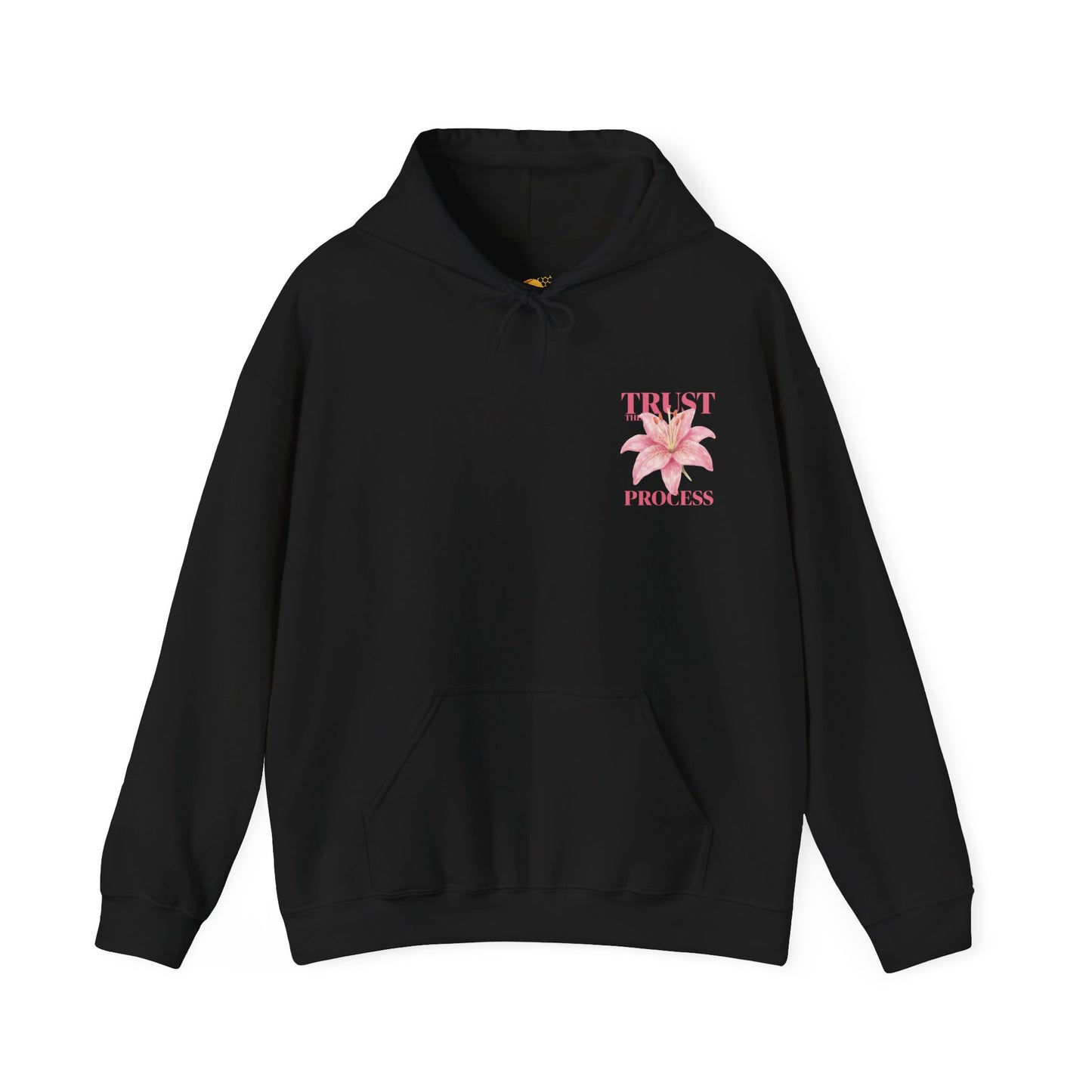 Trust The Process Floral Hoodie — Pink Lily Graphic Sweatshirt
