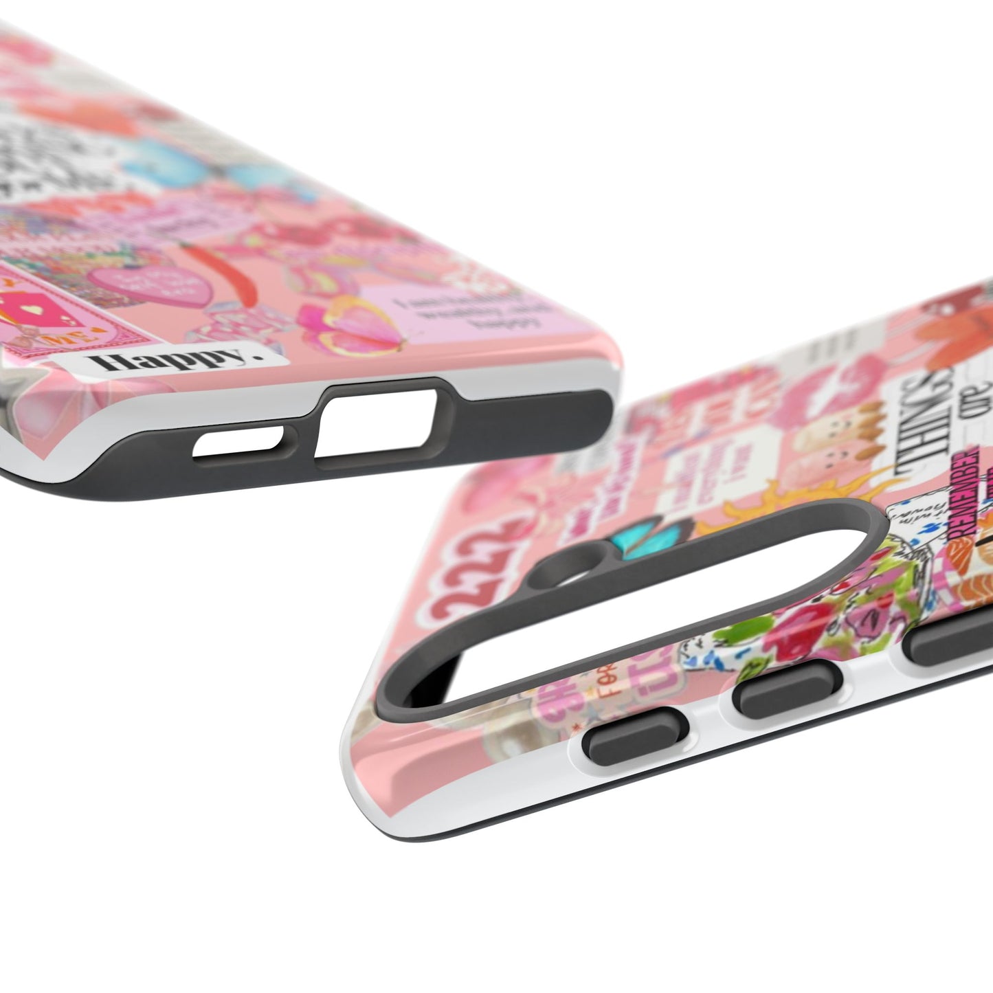 Phone Case — Pink Positive Collage “Things Are Always Working Out For Me”